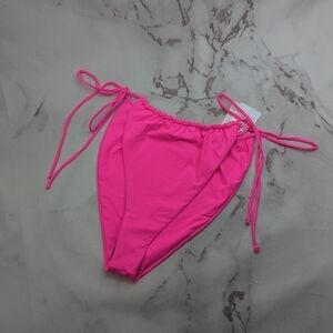Good American Swim Bottom Women Hot Pink Tiny Ties Bikini Always Fits